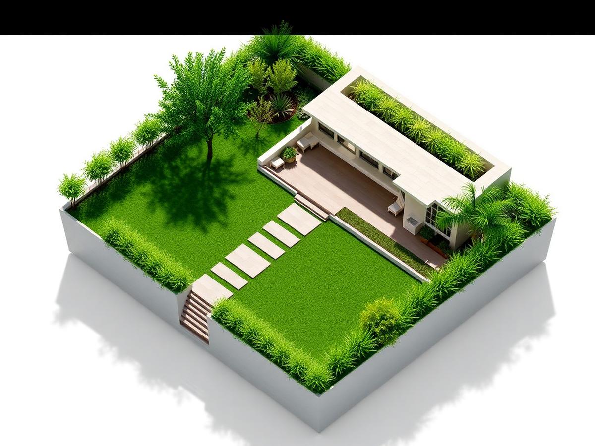 3D-Visualisierung des geplanten Gartens