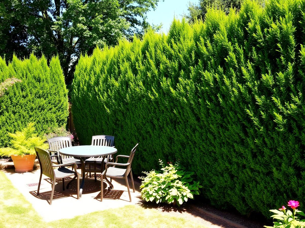 Geschnittene Hecke als natürlicher Raumteiler